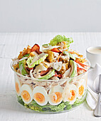 Seven-layer chicken Caesar salad