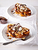 French toast with chocolate and honey nuts