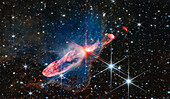 HH 46/47 stars forming, composite JWST image