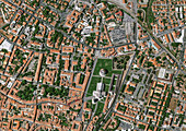 Piazza del Duomo, Pisa, Italy, satellite image