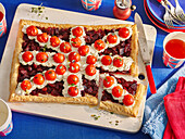 Vegetarian tart in Union Jack design