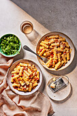 Pasta mit gerösteten Tomaten, Knoblauch und Mascarpone