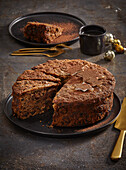 Irish Christmas spice cake with dried fruit