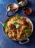 Chicken biryani with basmati rice