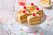 Marzipan cream slices