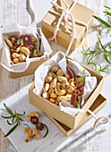 Roasted spiced nut mix with rosemary