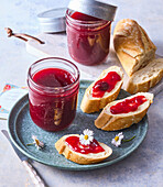 Sour cherry jam with red wine