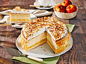 Fruity apple meringue tart