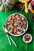 Pumpkin and quinoa salad with figs and pomegranate