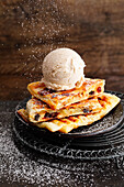 Grilled baked apple pockets with ice cream