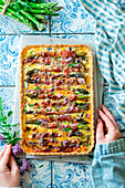 Tarte mit Spargel im Speckmantel