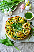 Potato wild garlic pie