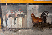 Ancient Roman food stand frescoes, Pompeii, Italy