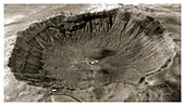 Aerial view of Barringer Crater, Arizona, USA