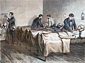 Sunstroke patients, New York, 1872, illustration