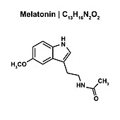 Melatonin structure, illustration
