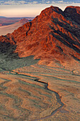 Aerial view of desert landscape