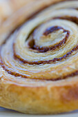 Extreme close up of a danish pastry