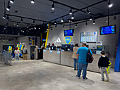 Visitors at the museum for the Boca Juniors football team in La Bombanera Stadium in La Boca, Buenos Aires, Argentina.