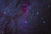 This frames the region of the Milky Way in southern Canis Major and northern Puppis, rich in a variety of star clusters and some nebulosity. The field of view is 15º by 10º.