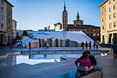 Der Platz El Pilar in Zaragoza, Spanien