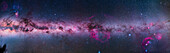 This panorama takes in a roughly 180° sweep of the Milky Way: