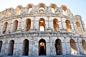 Das römische Amphitheater von El Jem, früher Thysdrus in römischer Zeit, UNESCO-Weltkulturerbe, ein ovales Amphitheater in der modernen Stadt El Jem, Tunesien, Nordafrika, Afrika