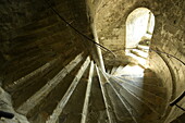 Dover Castle Great Tower Descending staircase, Dover, Kent, England, United Kingdom, Europe