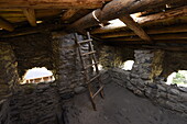 Inside of traditional medieval Svaneti tower, UNESCO World Heritage Site, Mestia village, Svaneti region, Caucasus, Georgia, Central Asia, Asia