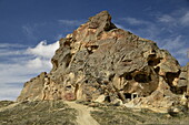 Ancient rock cut settlement, Cappadocia, Anatolia, Turkey, Asia Minor, Asia