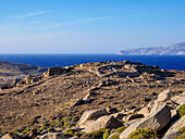 View from Mount Kynthos, Delos Archaeological Site, UNESCO World Heritage Site, Delos Island, Cyclades, Greek Islands, Greece, Europe