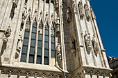 Architektonisches Detail des Mailänder Doms (Duomo di Milano), geweiht der Geburt der Heiligen Maria, Sitz des Erzbischofs, Mailand, Lombardei, Italien, Europa