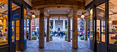 View of St. Paul's Church from the Apple Market at Christmas, Covent Garden, London, England, United Kingdom, Europe