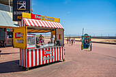 View of Dinky Donuts stall on promenade and hotels, Durban, KwaZulu-Natal Province, South Africa, Africa