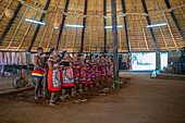 View of Swazi musical and dance performance, Mantenga Cultural Village a traditional Eswatini settlement, Malkerns, Eswatini, Africa