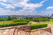 View of Pretoria skyline and Union Buildings Gardens from Union Buildings, Pretoria Central, Pretoria, South Africa, Africa