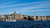 Cityscape from the Fatih district with the Galata Tower, an old Genoese tower in the Galata part of the Beyoglu district, in the distance, Istanbul, Turkey, Europe