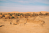 Ruinen des antiken Dorfes Germa, Hauptstadt des Garamantenreichs, in der Region Fezzan, Libyen, Nordafrika, Afrika