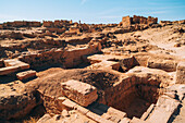 Ruinen des antiken Dorfes Germa, Hauptstadt des Garamantenreichs, in der Region Fezzan, Libyen, Nordafrika, Afrika