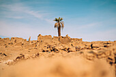 Ruinen des antiken Dorfes Germa, Hauptstadt des Garamantenreichs, in der Region Fezzan, Libyen, Nordafrika, Afrika