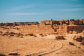 Ruinen des antiken Dorfes Germa, Hauptstadt des Garamantenreichs, in der Region Fezzan, Libyen, Nordafrika, Afrika