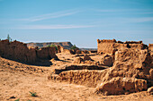 Ruinen des antiken Dorfes Germa, Hauptstadt des Garamantenreichs, in der Region Fezzan, Libyen, Nordafrika, Afrika