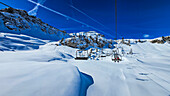 Ski lift, winter sports, Dolomites, Italy, Europe