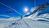 Ski lift, winter sports, Dolomites, Italy, Europe