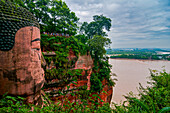 Leshan Giant Buddha, the largest stone Buddha on earth, Mount Emei Scenic Area, UNESCO World Heritage Site, Leshan, Sichuan, China, Asia