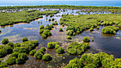 Aerial of the swamps of Grande Santa Cruz Island, Zamboanga, Mindanao, Philippines, Southeast Asia, Asia