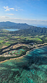 Aerial of Ishigaki, Yaeyama island group, Japan, Asia