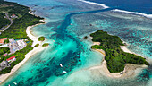 Aerial of Kabira Bay, Ishigaki, Yaeyama island group, Japan, Asia