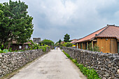 Old stone walls, Taketomi Island National Park, Ishigaki, Yaeyama island group, Japan, Asia