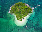 Luftaufnahme von Pulau Kelayang, Belitung Insel vor der Küste von Sumatra, Indonesien, Südostasien, Asien